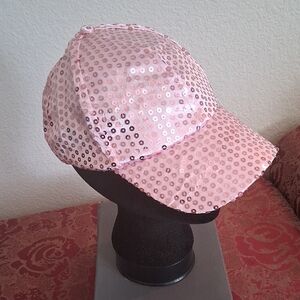 Pink Sequin Baseball Hat